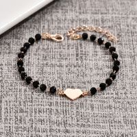 Simple Style Streetwear Cross Heart Shape Stainless Steel Plating Bracelets sku image 1