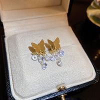 Wholesale Jewelry Elegant Sweet Butterfly Alloy Drop Earrings sku image 1