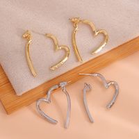 1 Pair Vintage Style Heart Shape Solid Color Alloy Drop Earrings main image 5