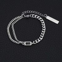 Hip-Hop Retro Round Star Stainless Steel White Gold Plated No Inlay Bracelets In Bulk main image 3