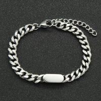 Hip-Hop Retro Round Star Stainless Steel White Gold Plated No Inlay Bracelets In Bulk main image 5