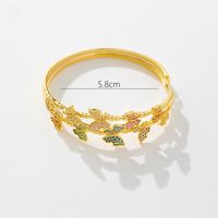 Elegant Sweet Butterfly Copper Plating Inlay Zircon Bangle main image 4