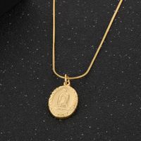 Acero Titanio Chapados en oro de 18k Estilo Moderno Enchapado Oval Collar Colgante sku image 5