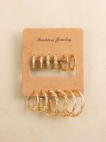 1 Set Vintage Style Simple Style Solid Color Metal Hoop Earrings main image 6