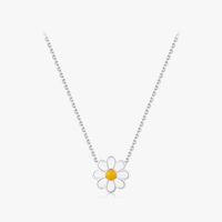 Elegant Sweet Daisy Sterling Silver Rhodium Plated Pendant Necklace In Bulk sku image 1