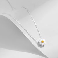 Elegant Süss Gänseblümchen Sterling Silber Überzogen Mit Rhodium Halskette Mit Anhänger In Masse main image 4