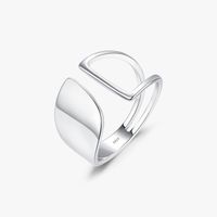 Ig Style Modern Style Simple Style Irregular Sterling Silver Rhodium Plated Open Rings In Bulk main image 2