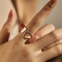 Ig Style Modern Style Simple Style Irregular Sterling Silver Rhodium Plated Open Rings In Bulk main image 1