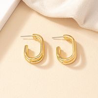 1 Pair Vintage Style Simple Style Solid Color Plating Alloy Hoop Earrings main image 6