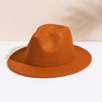 Unisex Elegant Britischer Stil Einfarbig Große Traufen Fedora-hut main image 6