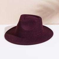 Unisex Elegant British Style Solid Color Big Eaves Fedora Hat sku image 8
