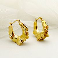 1 Pair Casual Roman Style Commute Irregular Plating 304 Stainless Steel Gold Plated Earrings main image 1