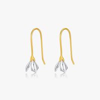 1 Pair Elegant Simple Style Flower Plating Sterling Silver 18k Gold Plated Silver Plated Drop Earrings main image 2