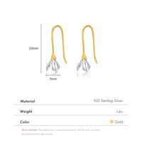 1 Pair Elegant Simple Style Flower Plating Sterling Silver 18k Gold Plated Silver Plated Drop Earrings main image 5