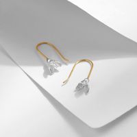 1 Pair Elegant Simple Style Flower Plating Sterling Silver 18k Gold Plated Silver Plated Drop Earrings main image 1