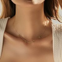 Simple Style Letter Sterling Silver Rose Gold Plated Necklace In Bulk main image 6