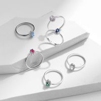 Ig-stil Elegant Einfacher Stil Oval Sterling Silber Überzogen Mit Rhodium Zirkon Ringe In Masse main image 4