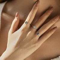 Ig Style Elegant Simple Style Oval Sterling Silver Rhodium Plated Zircon Rings In Bulk main image 1