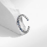 Ig Style Basic Retro Circle Sterling Silver Zircon Open Rings In Bulk main image 1