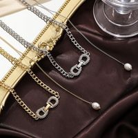Simple Style Belt Buckle Copper Pearl Plating Inlay Zircon 18k Gold Plated Silver Plated Necklace main image 3