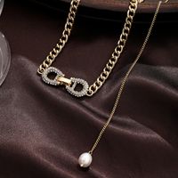 Simple Style Belt Buckle Copper Pearl Plating Inlay Zircon 18k Gold Plated Silver Plated Necklace main image 4