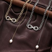 Simple Style Belt Buckle Copper Pearl Plating Inlay Zircon 18k Gold Plated Silver Plated Necklace main image 1