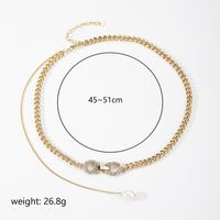 Simple Style Belt Buckle Copper Pearl Plating Inlay Zircon 18k Gold Plated Silver Plated Necklace sku image 1