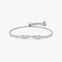 Ig Style Luxurious Sweet Bow Knot Sterling Silver Rhodium Plated Zircon Bracelets In Bulk main image 7
