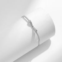 Ig Style Luxurious Sweet Bow Knot Sterling Silver Rhodium Plated Zircon Bracelets In Bulk main image 2