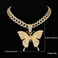 Hip-hop Butterfly Stainless Steel Alloy Inlay Rhinestones Women's Pendant Necklace main image 2