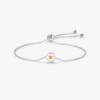 Cute Daisy Sterling Silver Silver Plated Bracelets In Bulk sku image 1