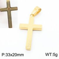 Luxurious Cross Stainless Steel 18K Gold Plated Unisex Charms sku image 2