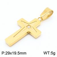 Luxurious Cross Stainless Steel 18K Gold Plated Unisex Charms sku image 6