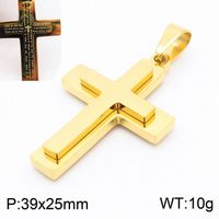 Luxurious Cross Stainless Steel 18K Gold Plated Unisex Charms sku image 8