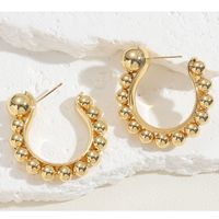 1 Paar Elegant Einfacher Stil C-form Überzug Kupfer 14 Karat Vergoldet Weißgold Plattiert Ohrringe sku image 4