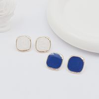 1 Pair Simple Style Classic Style Square Stoving Varnish Alloy Enamel Ear Studs main image 4
