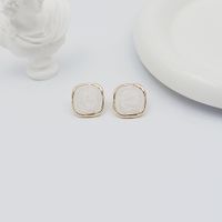 1 Pair Simple Style Classic Style Square Stoving Varnish Alloy Enamel Ear Studs main image 5