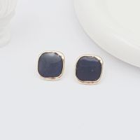1 Pair Simple Style Classic Style Square Stoving Varnish Alloy Enamel Ear Studs sku image 4