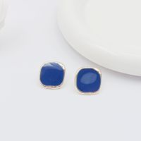1 Pair Simple Style Classic Style Square Stoving Varnish Alloy Enamel Ear Studs sku image 3