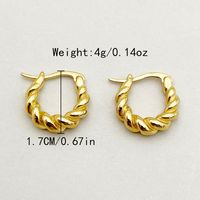 1 Pair Casual Simple Style Commute Twist Plating 304 Stainless Steel Gold Plated Ear Studs main image 2