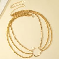 Simple Style Solid Color Alloy Chain Women's Waist Chain main image 4