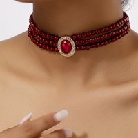 Elegant Round Imitation Pearl Alloy Beaded Women's Choker main image 2