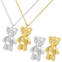 Casual Sweet Little Bear Copper Plating 18k Gold Plated Pendant Necklace main image 8