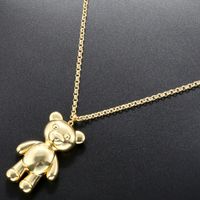 Casual Sweet Little Bear Copper Plating 18k Gold Plated Pendant Necklace main image 7