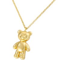 Casual Sweet Little Bear Copper Plating 18k Gold Plated Pendant Necklace sku image 3