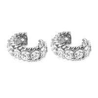 1 Paire Décontractée Forme C Placage Incruster Le Cuivre Zircon Plaqué Or Clips D'oreille main image 3