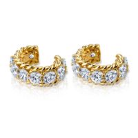 1 Pair Casual C Shape Plating Inlay Copper Zircon Gold Plated Ear Cuffs sku image 1