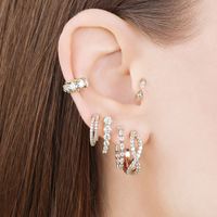 1 Pair Casual C Shape Plating Inlay Copper Zircon Gold Plated Ear Cuffs main image 6