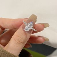 Sterling Silver 14K Gold Plated White Gold Plated Shiny Plating Inlay Irregular The Answer Zircon Rings main image 1