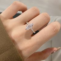 Sterling Silver 14K Gold Plated White Gold Plated Shiny Plating Inlay Irregular The Answer Zircon Rings main image 8
